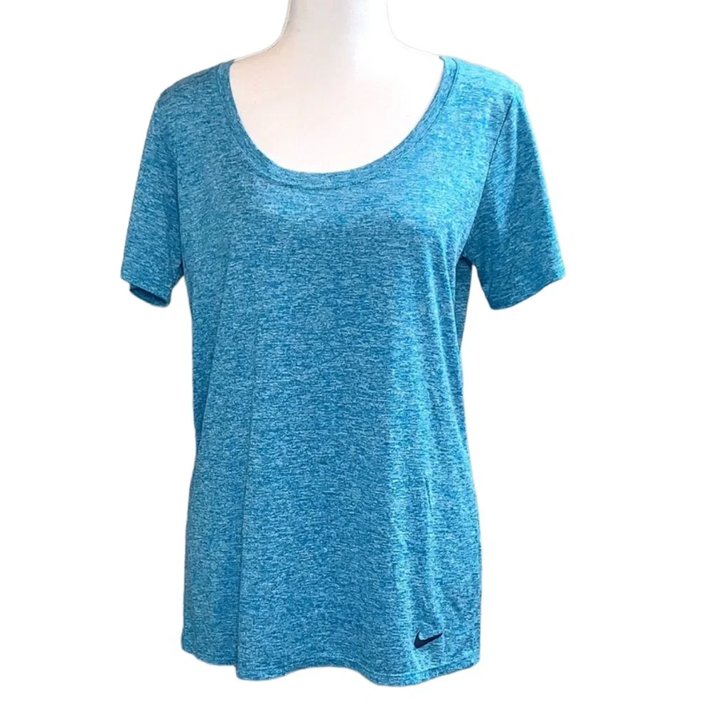 NIKE: Women’s Dri-Fit Short Sleeve Turquoise Blue Shirt - Size Medium